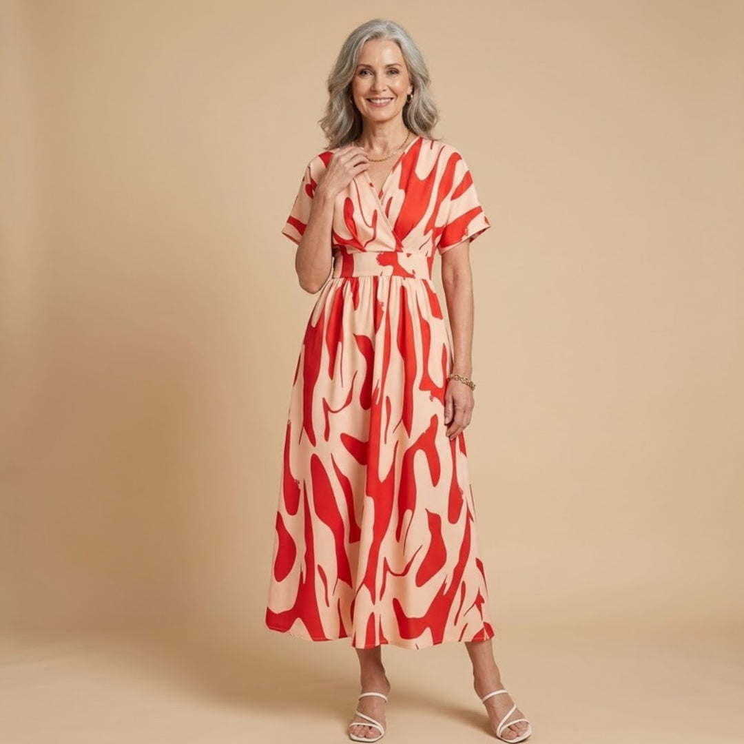 Celine Wrap Dress in Red - studio