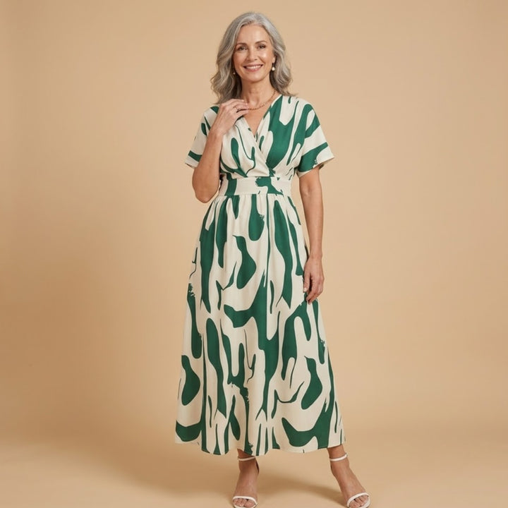 Celine Wrap Dress in Green - studio