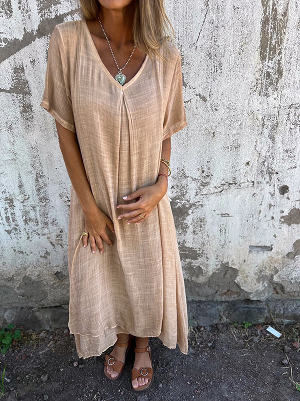Violet™ Loose-Fit V-Neck Dress - Style 4