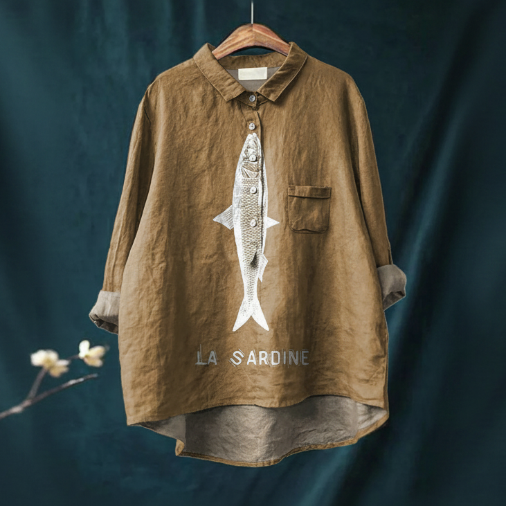 Lucy | Fish Graphic Printed Casual Shirt