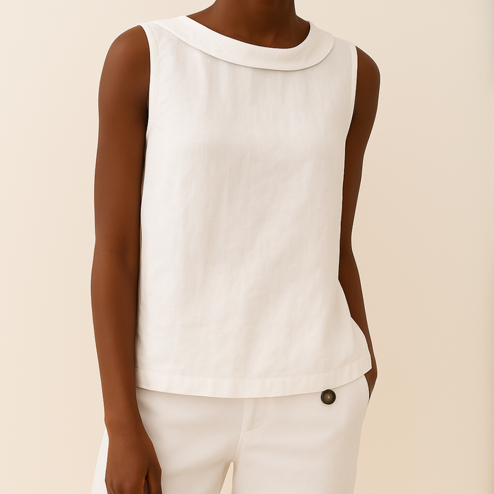 Piper | Sleeveless Roll Collar Top