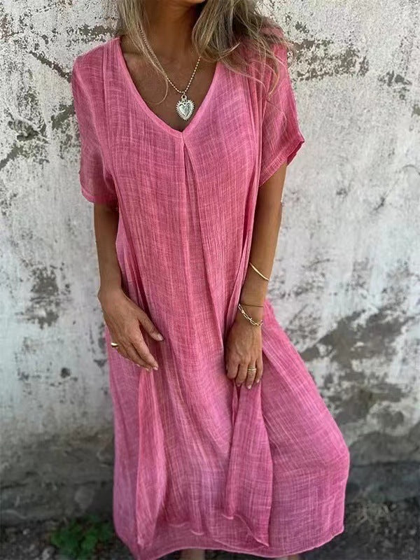 Violet™ Loose-Fit V-Neck Dress - Pink