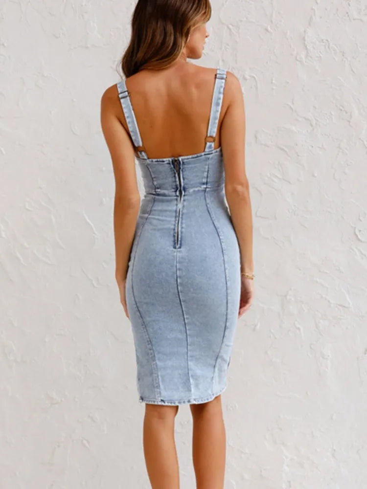 Stella Summer Jeans Dress - Blue