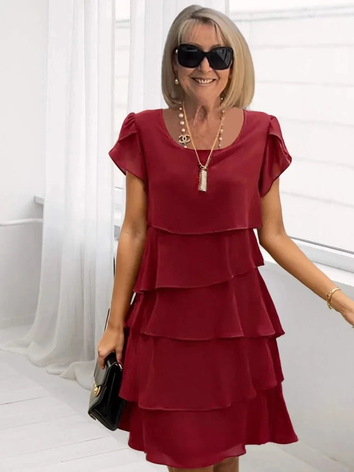 Isabella Cocktail Dress in Burgundy