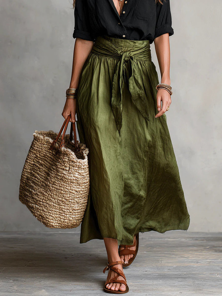 Olivia™ Two-Piece Shirt & Midi Skirt Set
