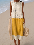 Leah™ Midi Colorblock Polka Dot Dress
