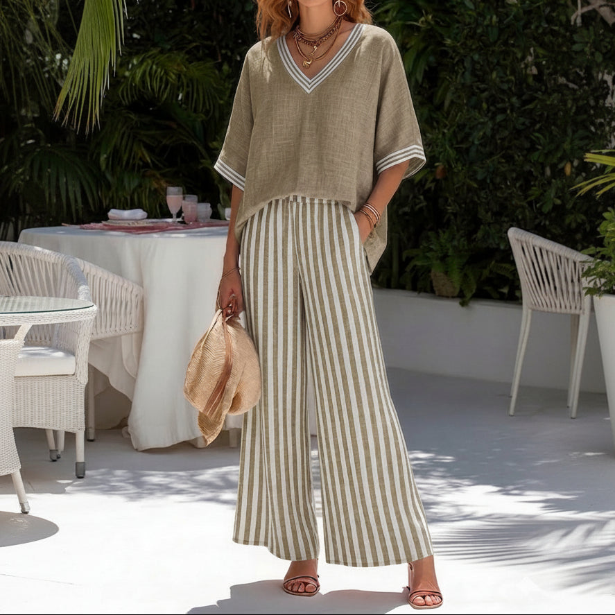 Jaylynn | Luxury Striped Linen Set