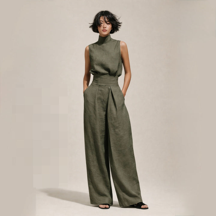 Elena | Chic High-Waist Jumpsuit